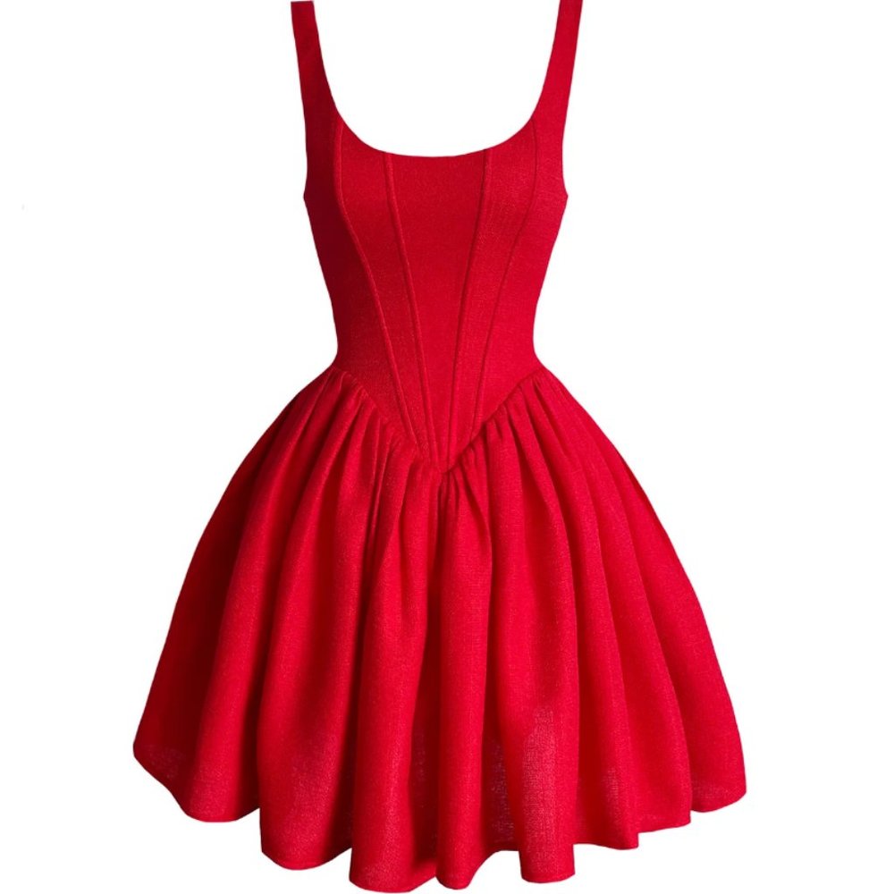 Adeirlina Dahlia Red Mini Dress NWT